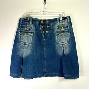 YAYA Denim Mini Jean Skirt with Button Accents Size 14 VV0938
